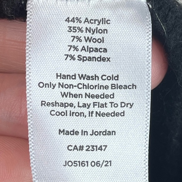 Talbots Wool Alpaca Black Sweater Cardigan Women's Pearl Rhinestone Button XL - Picture 11 of 15